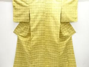 アンティーク　格子織出し手織り紬着物